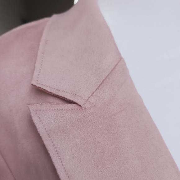 Charter Club Faux Suede Blush Pink Soft Blazer Cardigan Women's Sz Large Petite - Picture 6 of 9